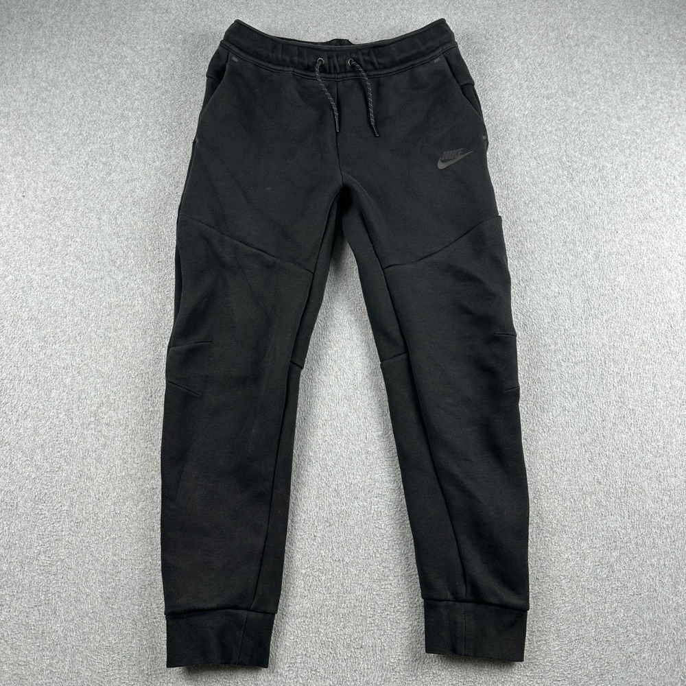 Nike Joggers Mens Large Tech Fleece Black Tapered Cuffed Sweatpants